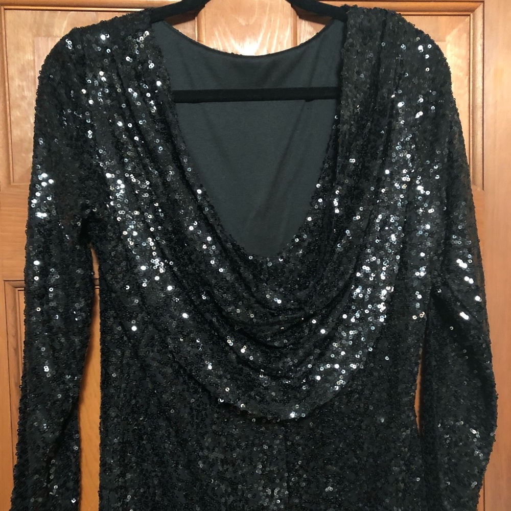 NWT Marina Dress size 12 black w/sequins